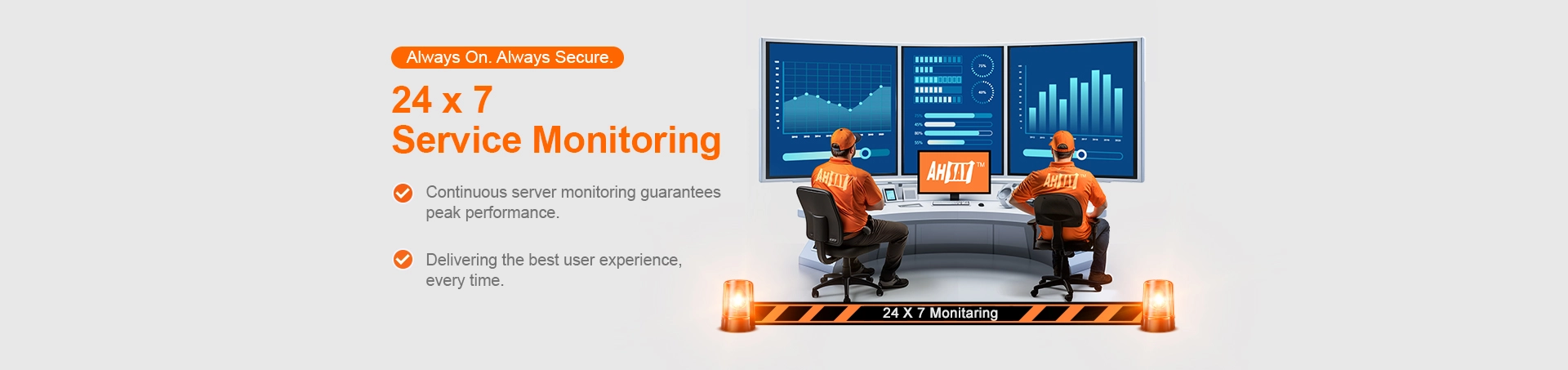 Ahsay staffs monitoring system performance on graphs and charts. Ahsay provide 4 x 7 service monitoring.