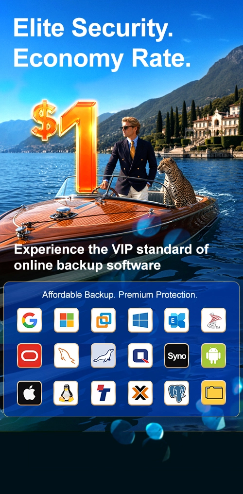 Using Ahsay's $1 online software backup is like enjoying an elite life at an affordable price with all-platform protection.