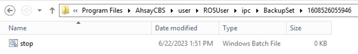 Create empty stop file