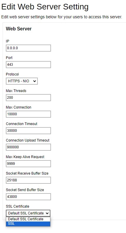 Web Server Setting