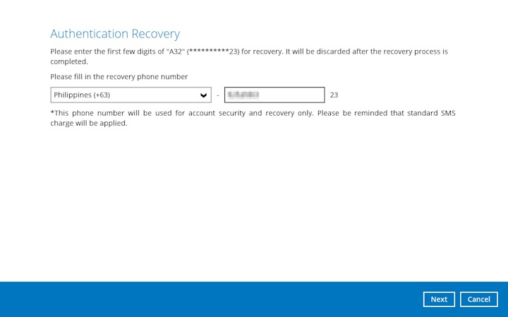 Authentication Recovery Procedure