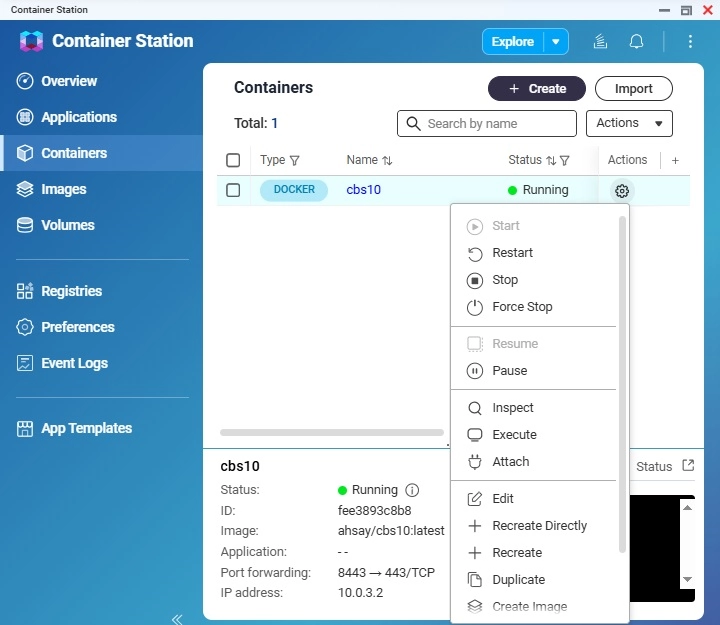 Stop/Start Containers