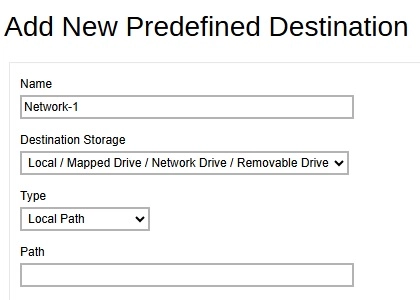 Add Predefined Destination