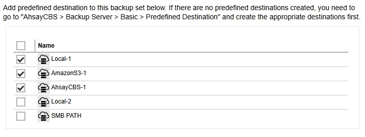 Predefined Destination