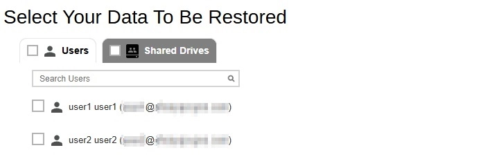 Select Data To Restore