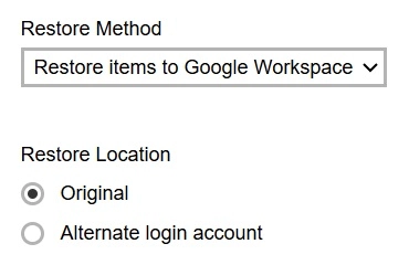 Restore Items to Google Workspace