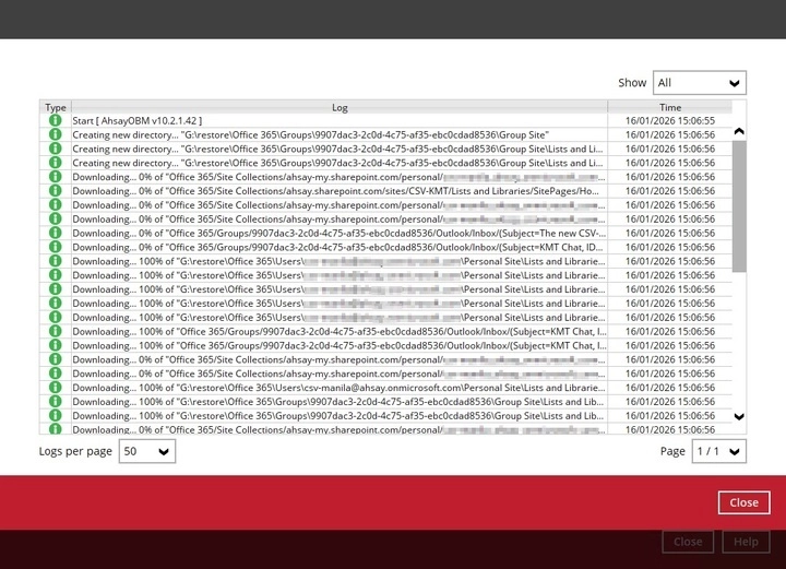 Restore Logs