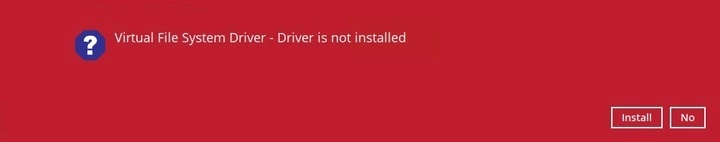 Virtual File System Driver Installation