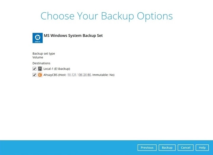 Backup Options