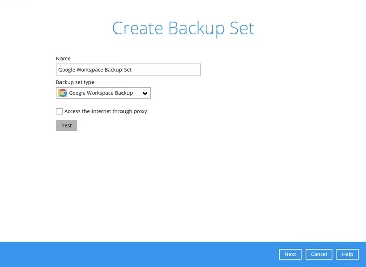 Create a backup set