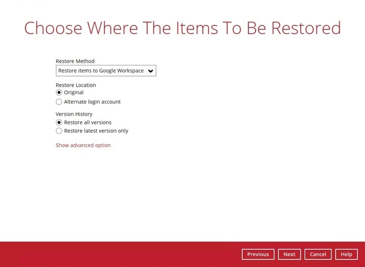 Version History Option