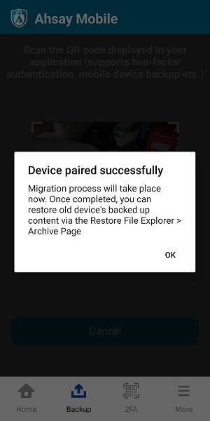 Migrate backup content
