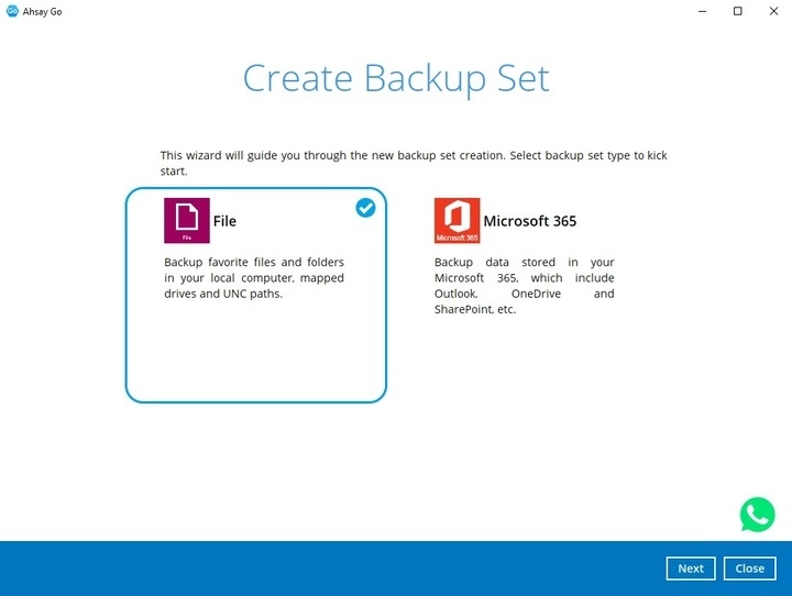 Create Backup Set