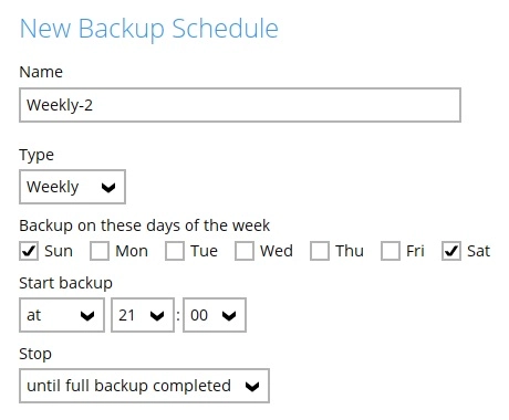 Normal Backup Schedule