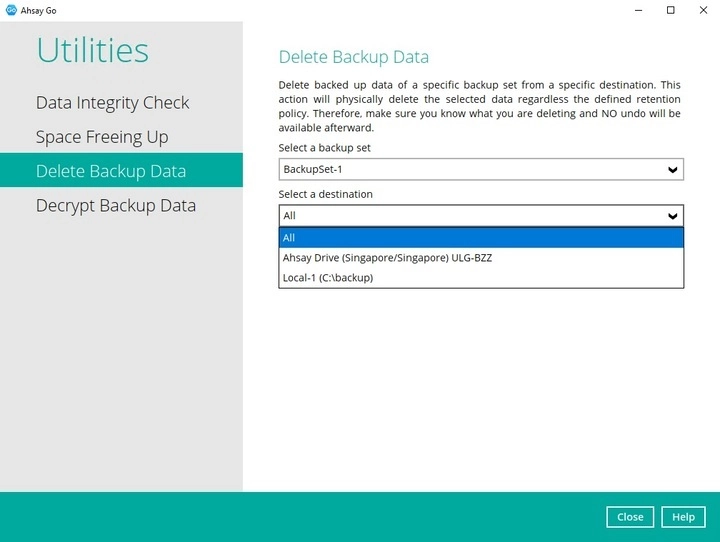 Delete Backup Data