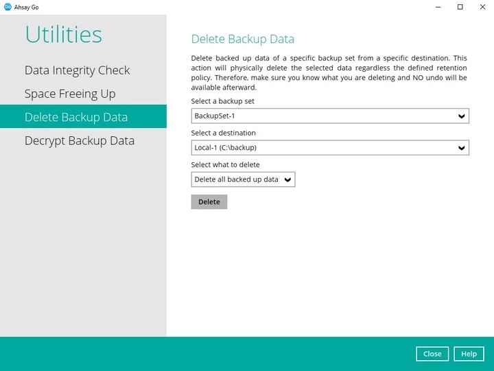 Delete Backup Data