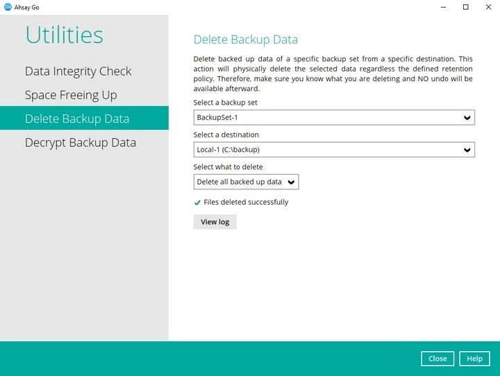 Delete Backup Data
