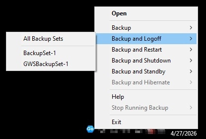 Backup and Logoff