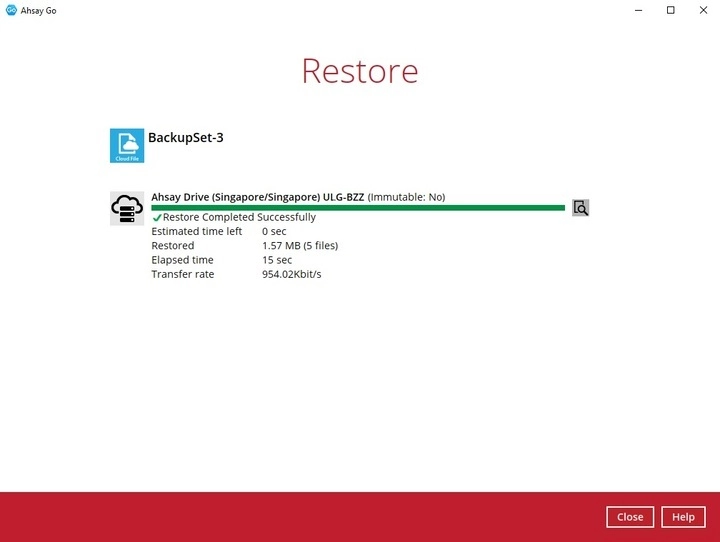 Restore Complete