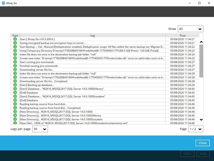 Backup Logs