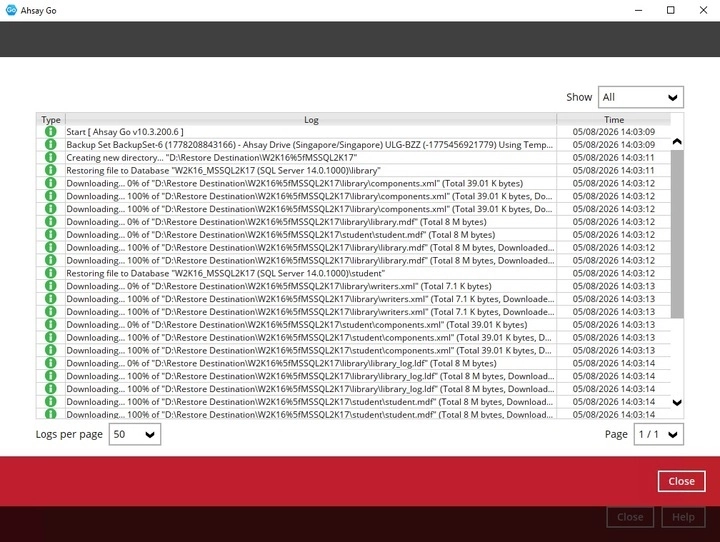 Restore Logs