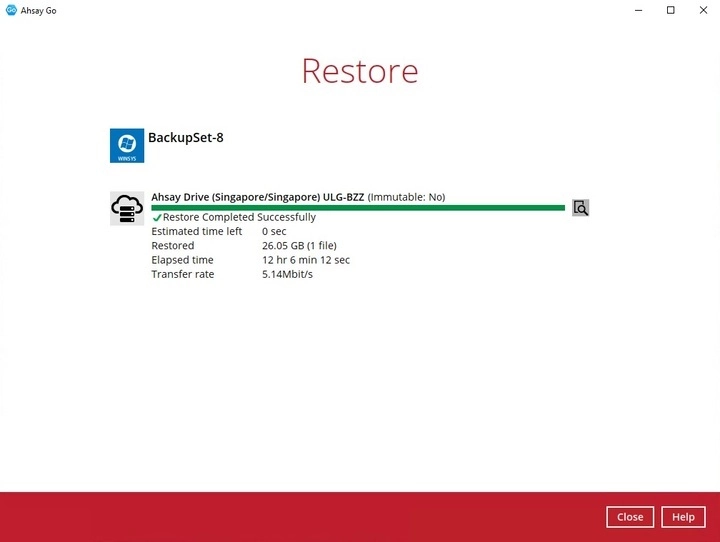 Restore Complete