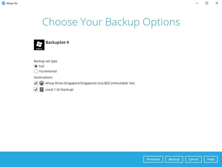 Backup Options