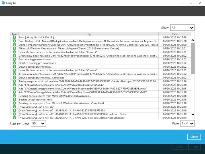Backup Logs