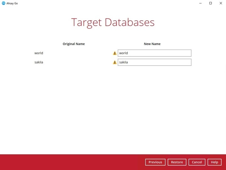 Target Databases
