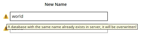 New database name