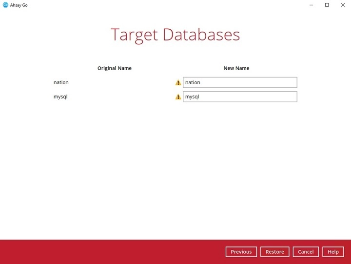 Target Databases