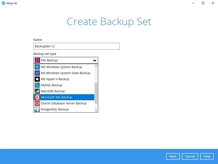 Create Backup Set