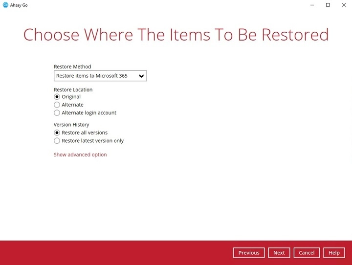 Restore Location