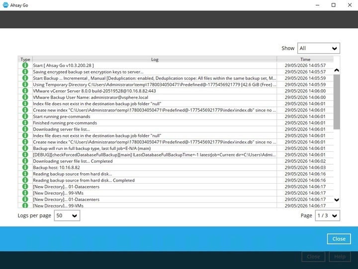 Backup Logs