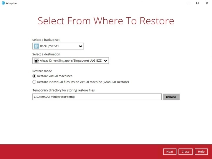 Restore Options