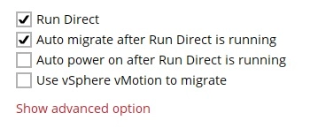 Run Direct Options