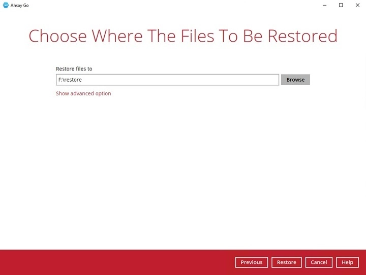 Restore location
