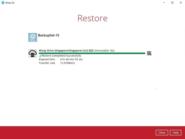 Restore Complete