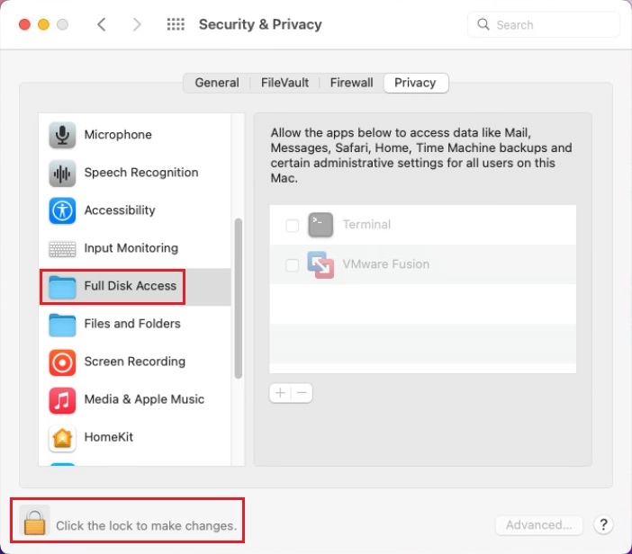 Full Disk Access