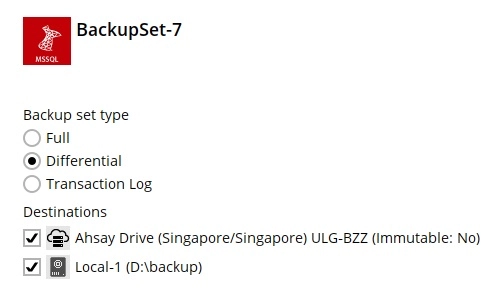 Differential Backup