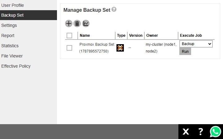 Backup Set Created