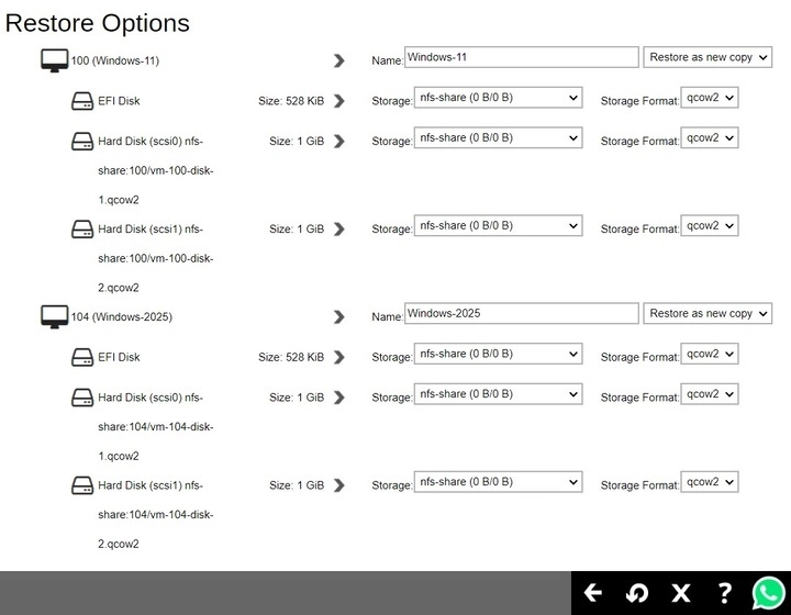 Restore Options