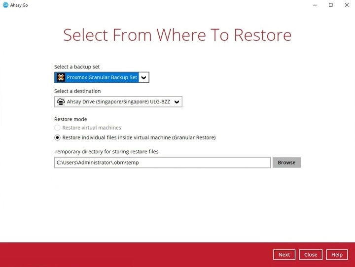Restore Options