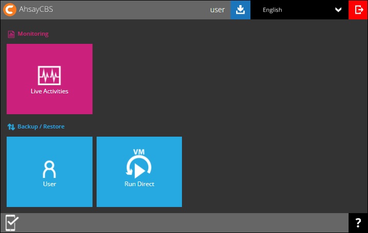 AhsayCBS Main Menu