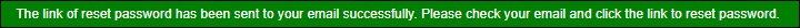 Reset password link message